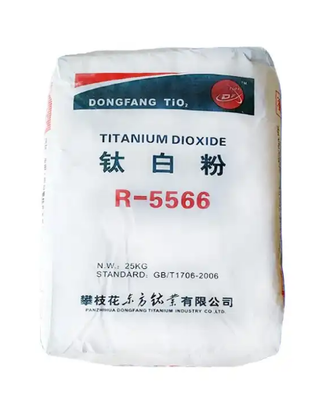 Bột màu Titan Dioxide Rutile R-5566 với hàm lượng TiO2 94,4%, hàm lượng Rutile 99,3% và độ bền màu 1977