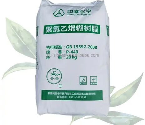Nhựa PVC Zhongtai P440 Nhũ tương loại Paste với Giá trị K 74 Độ nhớt Brookfield thấp ≤8000 cps và Bậc trùng hợp 1.450±100