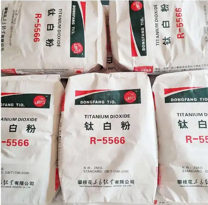 Bột màu Titan Dioxide Rutile R-5566 với hàm lượng TiO2 94,4%, hàm lượng Rutile 99,3% và độ bền màu 1977