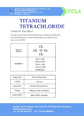 FeCl3% TiCl4 Titan Tetra Clorua Gói trống 250kg công nghiệp