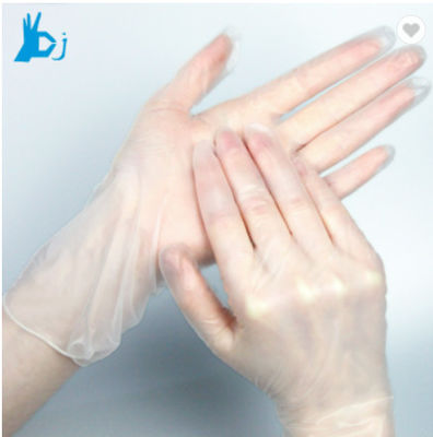 Găng tay nhựa PVC y tế rõ ràng Màu xanh da trời Vinyl Găng tay dùng một lần S M L Xl