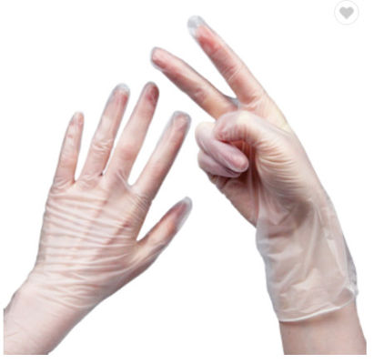 Găng tay nhựa PVC y tế rõ ràng Màu xanh da trời Vinyl Găng tay dùng một lần S M L Xl